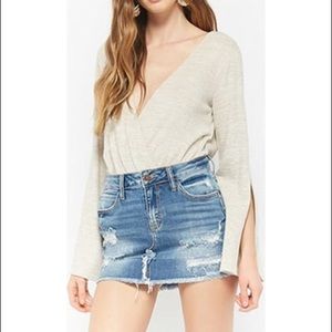 Heritage 1981 distressed jeans mini skirt 9 M